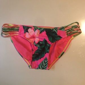 Hot pink palm print bikini bottoms